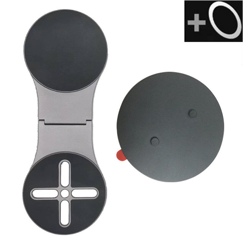 Black and gray phone holder with magnetic feature on a white background